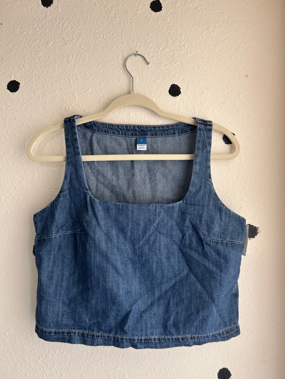 Old Navy Denim Crop Tank Top - Medium Blue